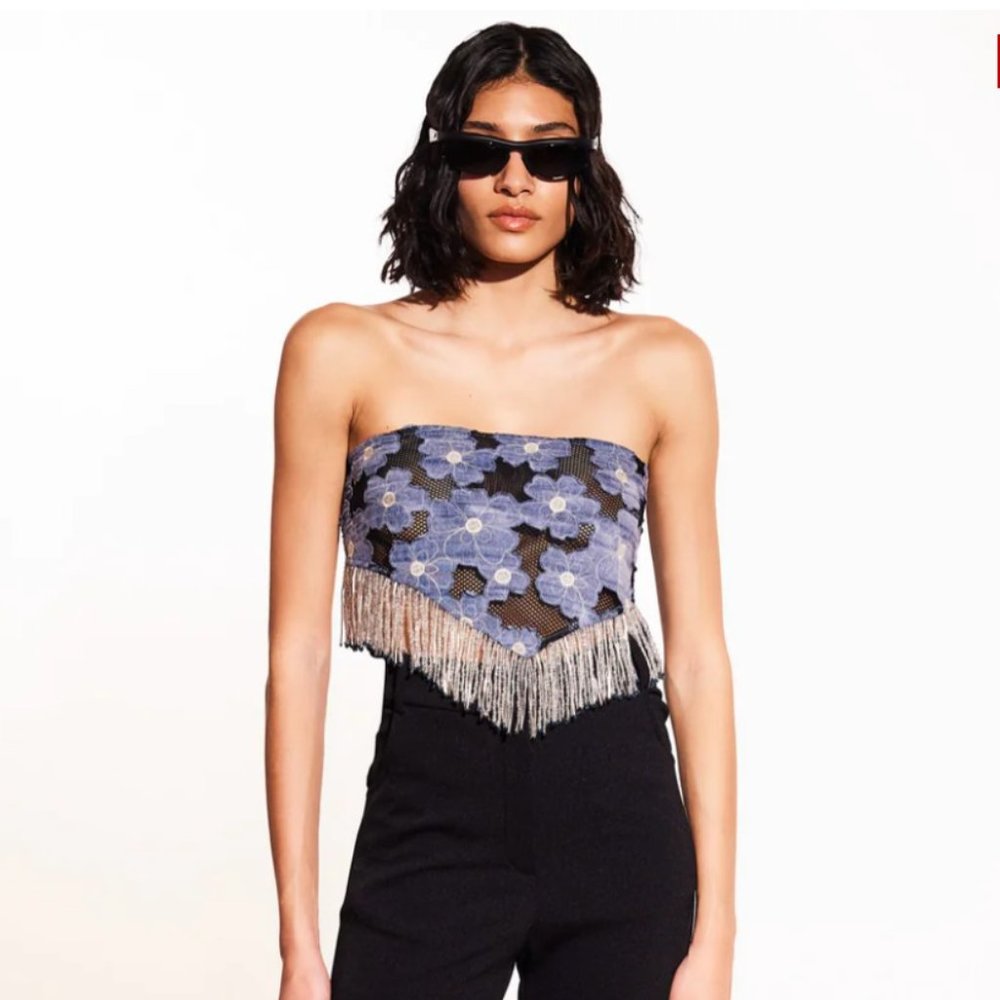 Anim Prika Floral Bandeau Top